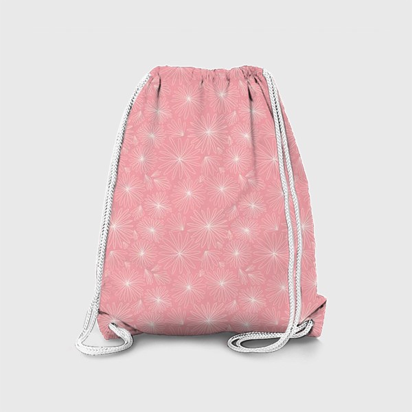 Рюкзак «Нежный нюдово- розовой паттерн с белыми  цветами »