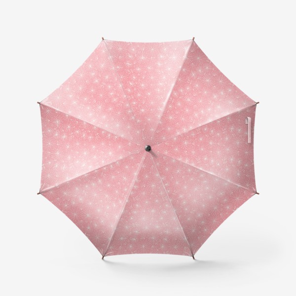 Зонт «Нежный нюдово- розовой паттерн с белыми  цветами »