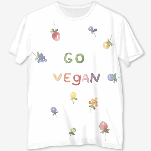 Футболка с полной запечаткой «Go vegan»