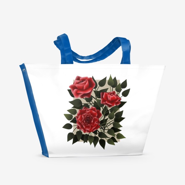 Пляжная сумка «Розы с листьями»