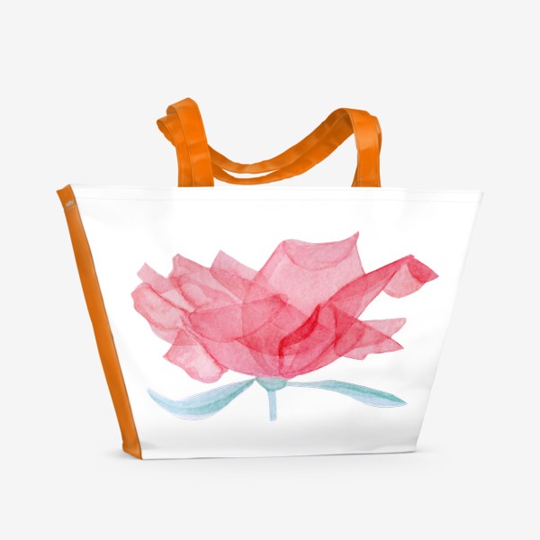 Пляжная сумка «Акварель Прозрачный цветок розы»