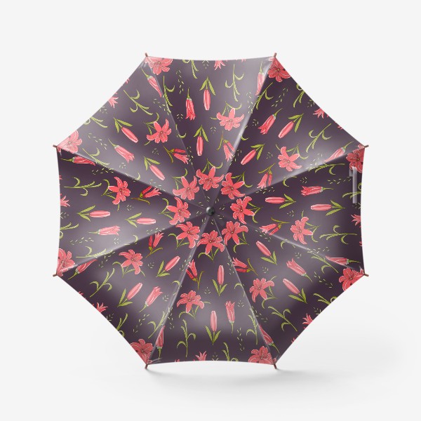 Зонт «Лилии на темном»