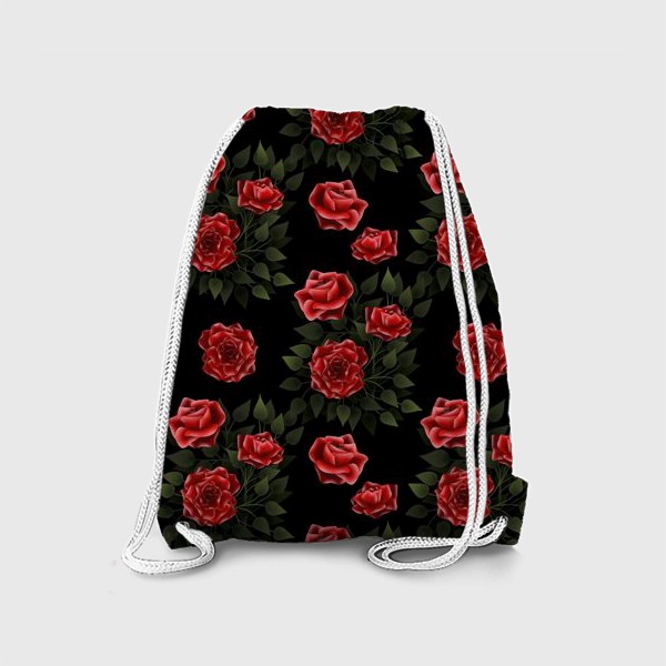 Рюкзак «Розы на черном - паттерн»