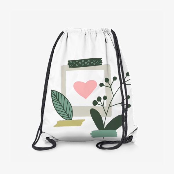 Рюкзак «абстрактный коллаж с растениями и сердцем в стиле скрапбукинг»