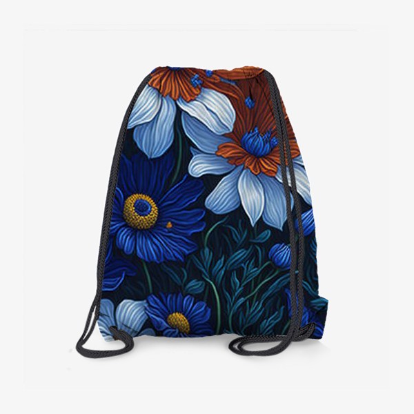 Рюкзак «Красные и синие цветы»