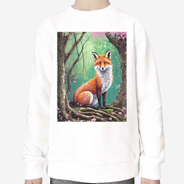 Свитшот «Лисичка в  весеннем лесу»
