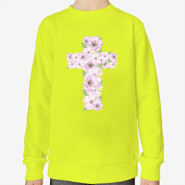 Свитшот «Крест, цветы вишни»