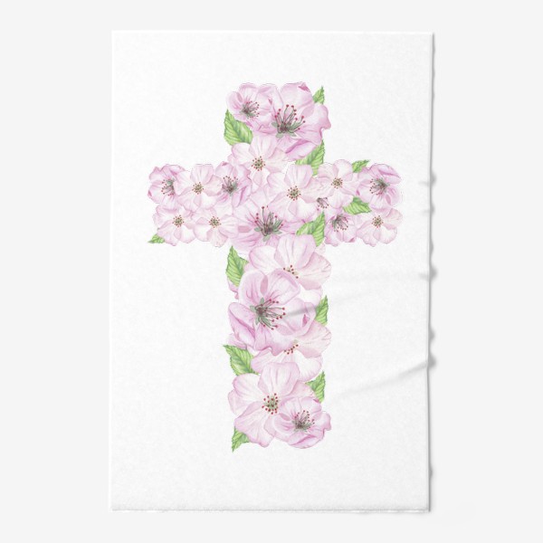 Полотенце «Крест, цветы вишни»