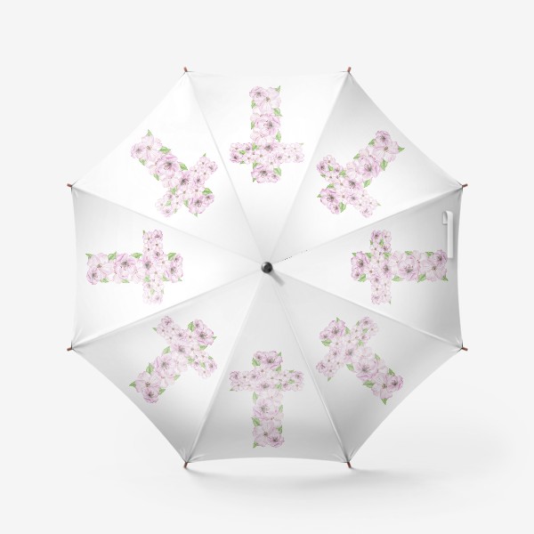 Зонт «Крест, цветы вишни»