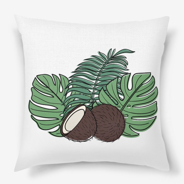 Подушка «Кокос и пальмовые листья»