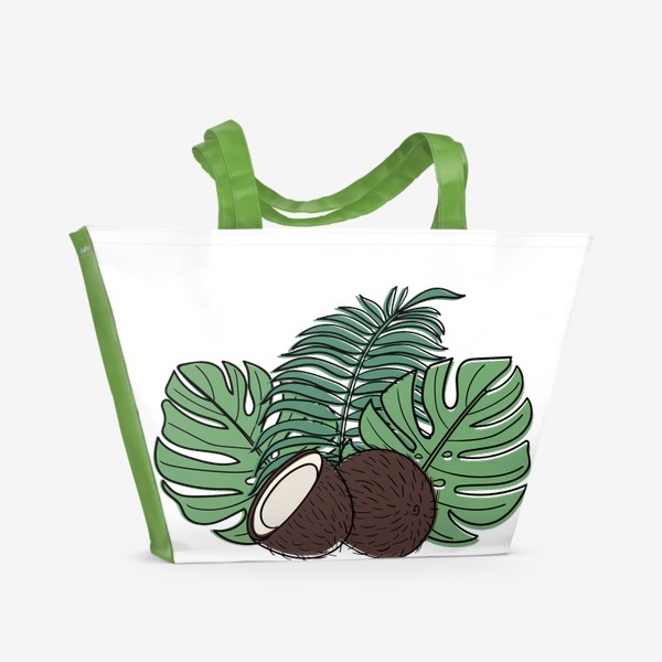 Пляжная сумка «Кокос и пальмовые листья»