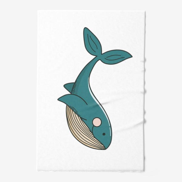 Полотенце «Кит. Символ океана. Иллюстрация в дудл стиле»