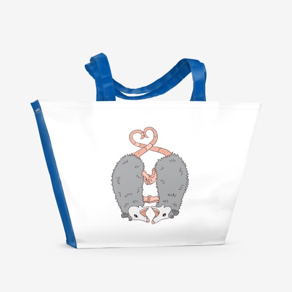 Пляжная сумка «опоссум любовь висят и кричат  - для пар - мем»