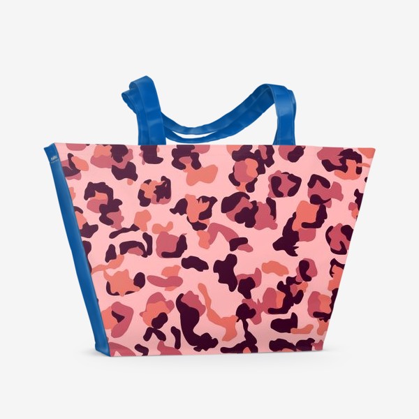 Пляжная сумка «Розовый леопардовый паттерн»