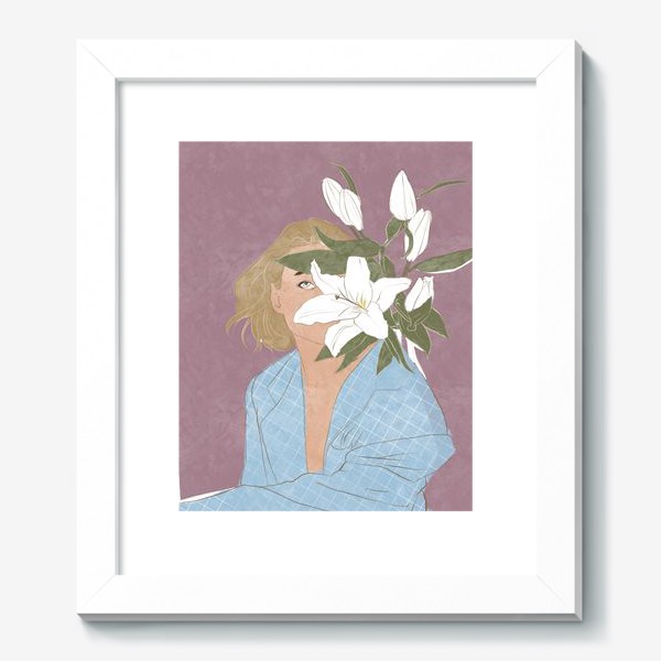 Картина «Девушка, весна, мода, цветы, лилии»