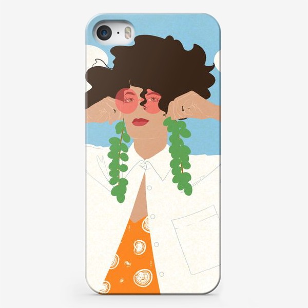 Чехол iPhone «Лето, виноград, девушка, небо»