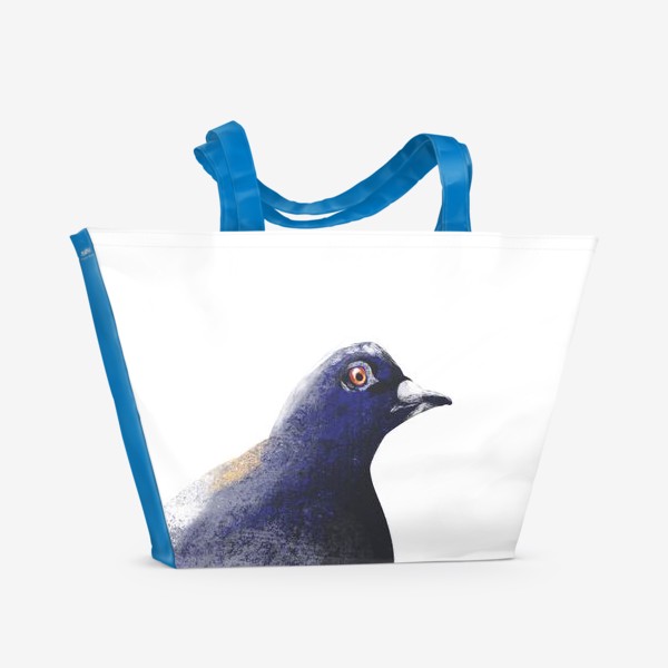 Пляжная сумка «Пастельная нарисованная вручную иллюстрация городской птицы. Голубь, скетч»