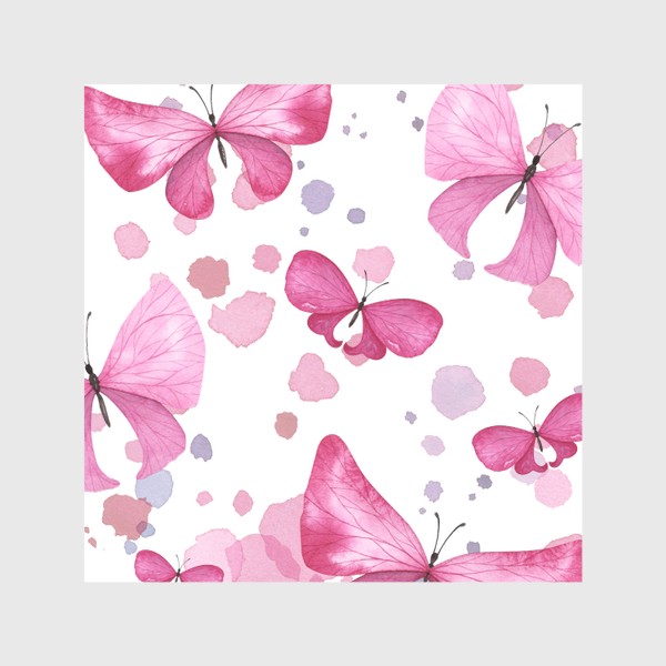 Шторы «Бабочки розовые акварельные. Паттерн, орнамент, узор»