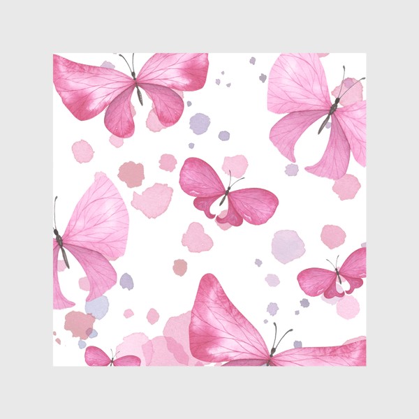 Скатерть «Бабочки розовые акварельные. Паттерн, орнамент, узор»