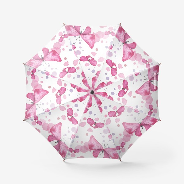 Зонт &laquo;Бабочки розовые акварельные. Паттерн, орнамент, узор&raquo;