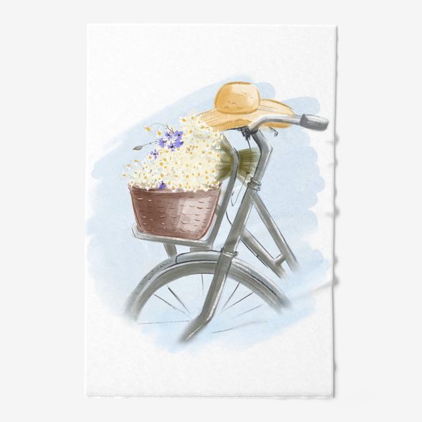 Полотенце «Велосипед и ромашки»