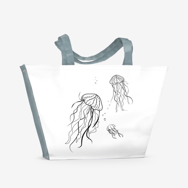 Пляжная сумка «танец медуз в графике»