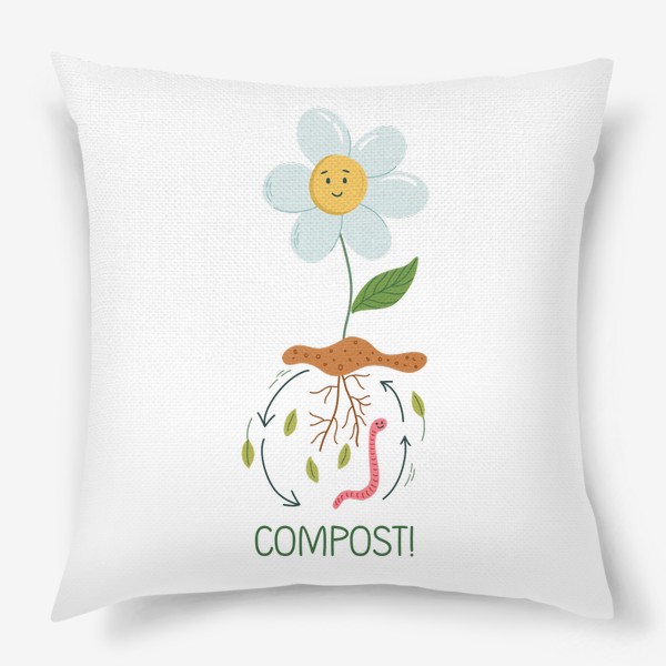 Подушка «Compost. Тема экологии»