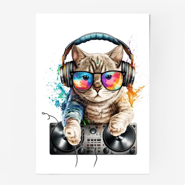 Постер «Кот dj»