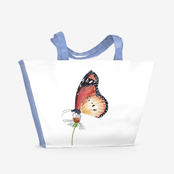 Пляжная сумка «Бабочка и цветок»