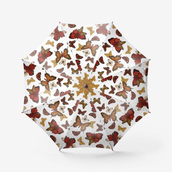 Зонт «Бабочки на белом фоне»