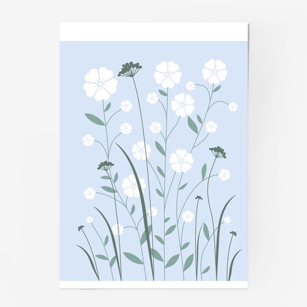Постер «Белые цветы»