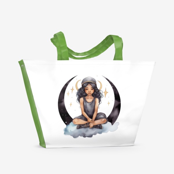 Пляжная сумка «Девушка на месяце»