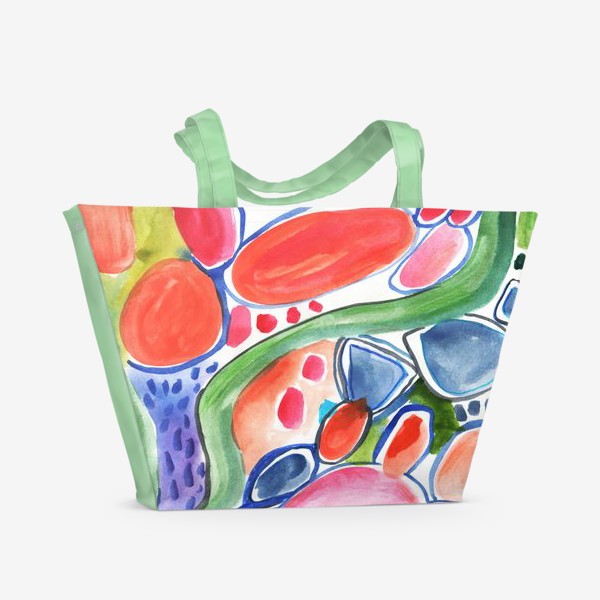 Пляжная сумка «Абстракция акварелью. Красочная абстракция акварель. Яркая абстракция живопись »