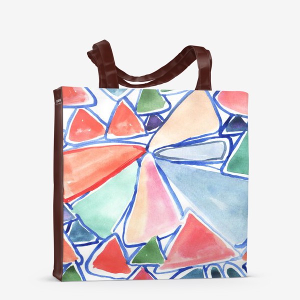 Сумка-шоппер «Абстрактный рисунок красками. Треугольники, геометрическая абстракция»