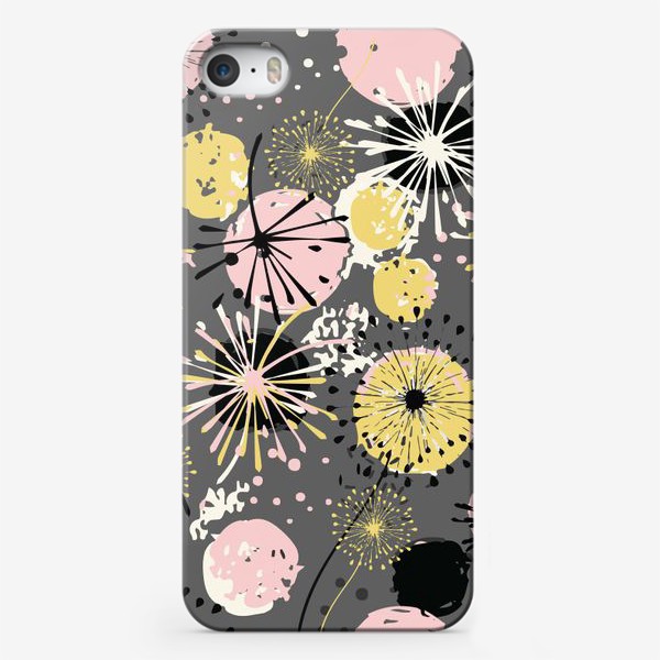 Чехол iPhone « Абстракция одуванчики.Цветы.Бесшовный принт с одуванчиками.»