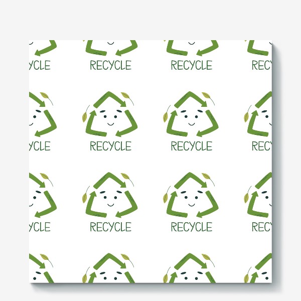 Холст «Recycle. Экологический символ, День Земли.»