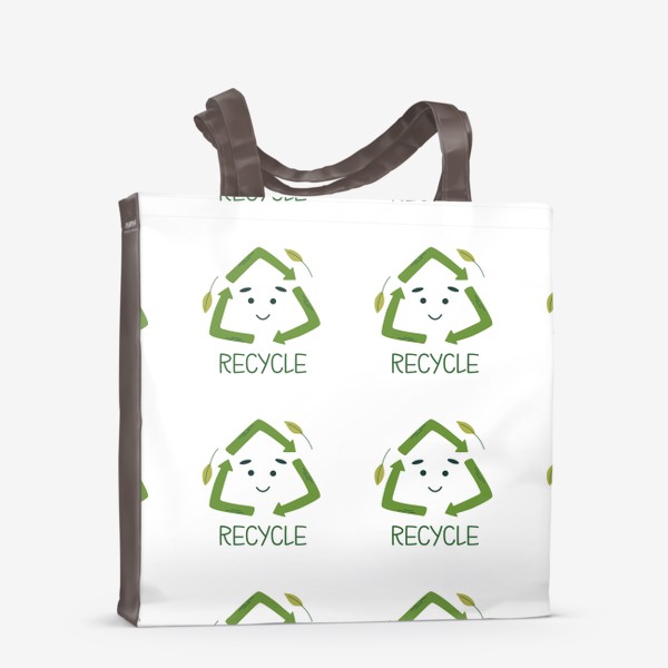 Сумка-шоппер «Recycle. Экологический символ, День Земли.»