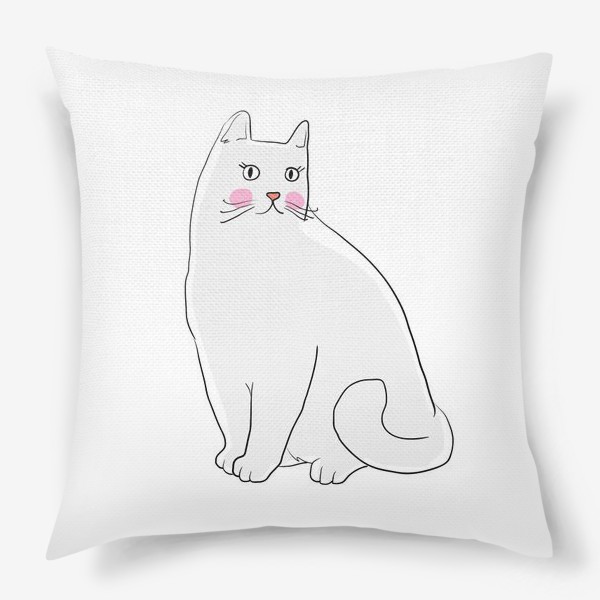 Подушка «Белая кошка»