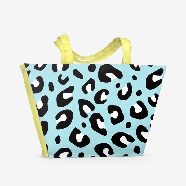 Пляжная сумка «Голубой леопардовый пятнистый принт»