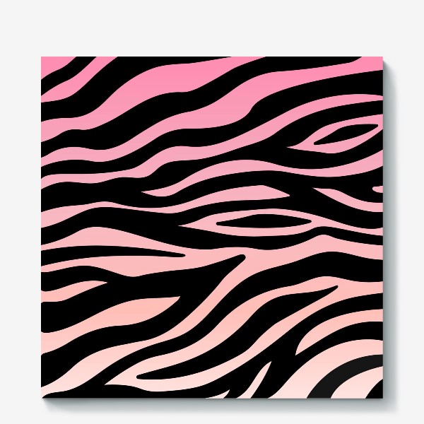 Холст «Принт розовая зебра»