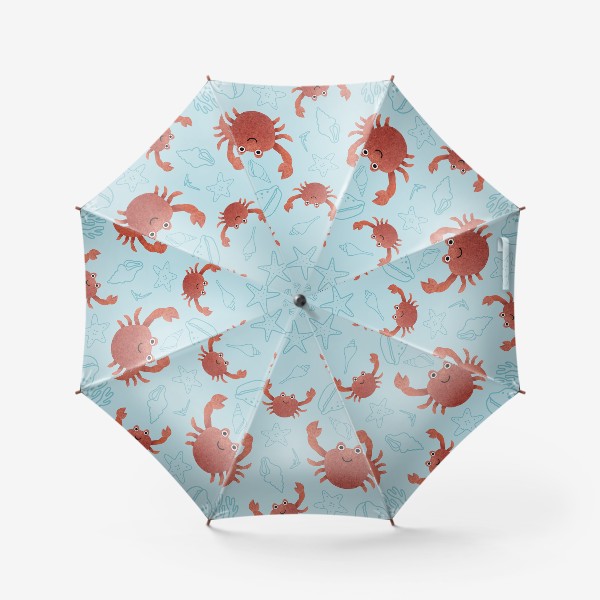 Зонт «Милые крабы Принт с крабами Забавные крабики»