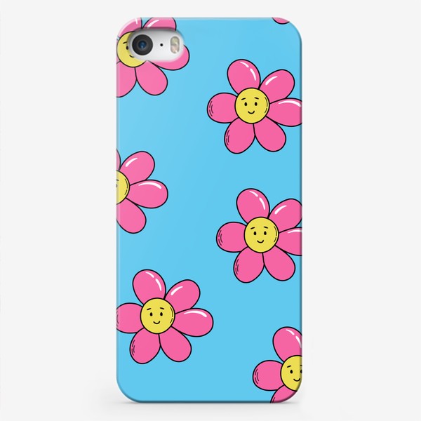 Чехол iPhone «Ромашки. Ретро узор с цветами »