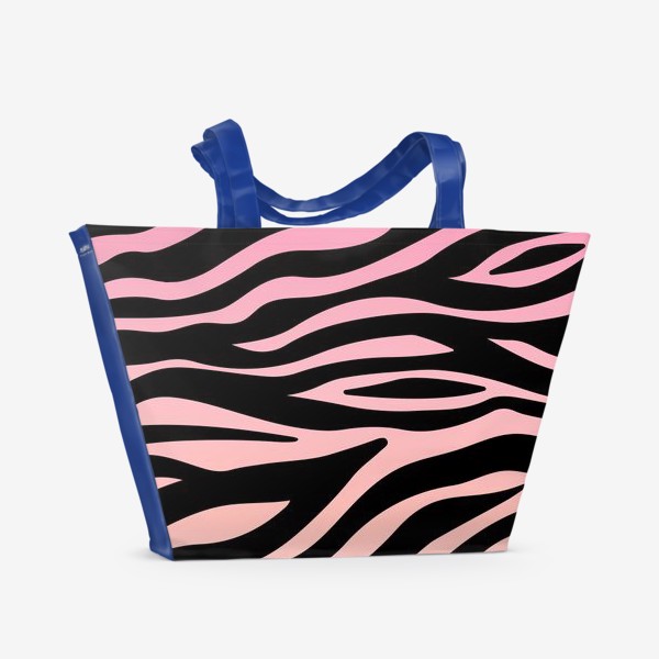 Пляжная сумка «Принт розовая зебра»