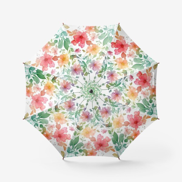 Зонт «Акварельный цветочный паттерн»