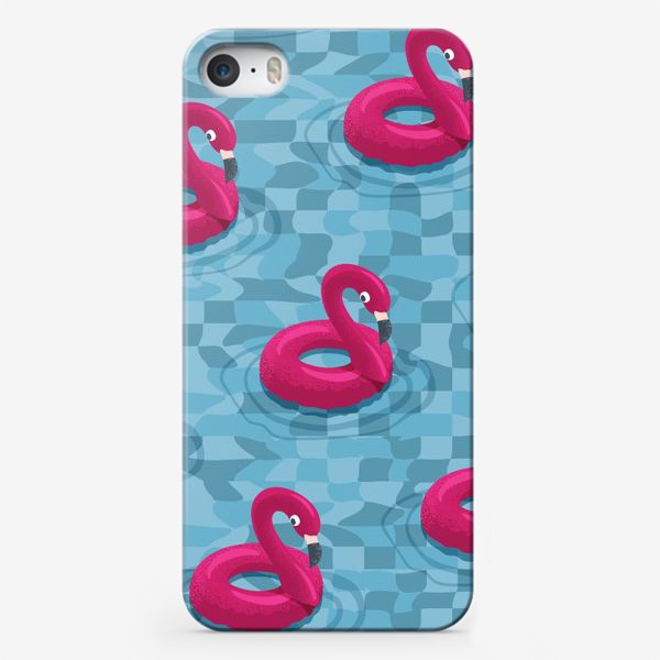 Чехол iPhone «Надувные фламинго в бассейне»