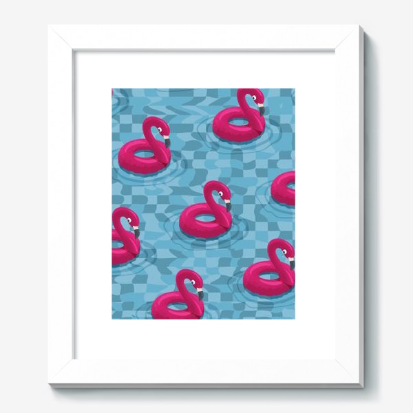 Картина «Надувные фламинго в бассейне»