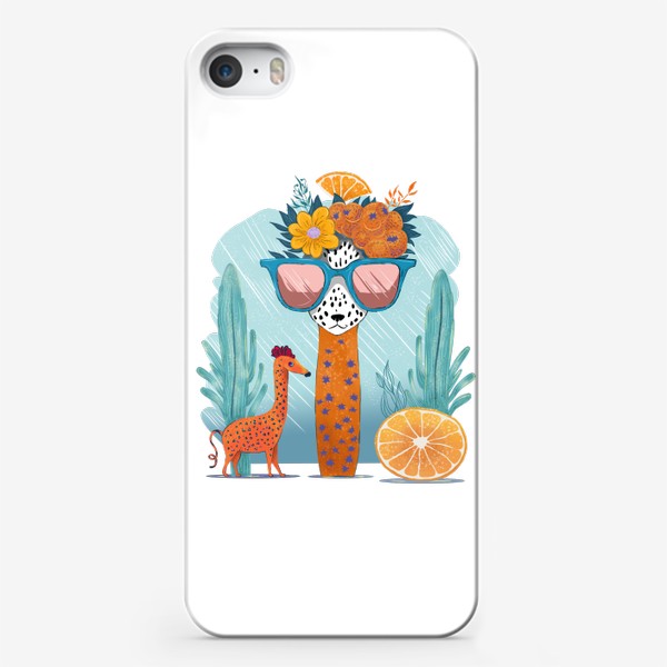 Чехол iPhone «Жираф- пальма »