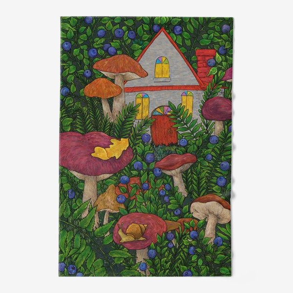 Полотенце «Сказочный домик среди черники и грибов»