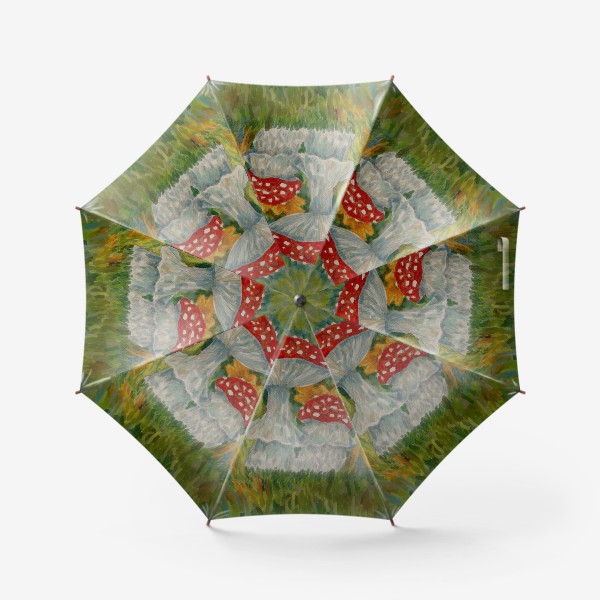 Зонт «Мухоморы в лесу»