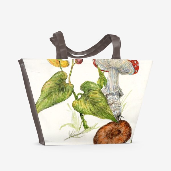 Пляжная сумка «Лесные дары грибы »